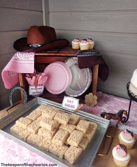 Cowgirl Party Dessert Table, 2nd Birthday Horse Theme, Rodeo Themed Third Birthday, Horse And Unicorn Birthday Party, Cowgirl Slumber Party, Pink Cowgirl Party Kids, Adopt A Horse Birthday Party, Horse Farm Birthday Party, Western Theme Cupcakes Cowgirl Birthday