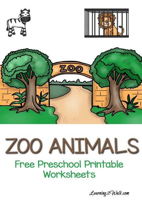 Zebra, Hippo and Crocodiles- how many zoo animals can your preschooler name? Try these free preschool printable worksheets Zoo Animals Preschool Art Craft Ideas, Zoo Activities Preschool, Preschool Printable Worksheets, Animal Preschool, Zoo Animals Preschool, Preschool Zoo Theme, Zoo Preschool, Zoo Crafts, Zoo Animal Crafts
