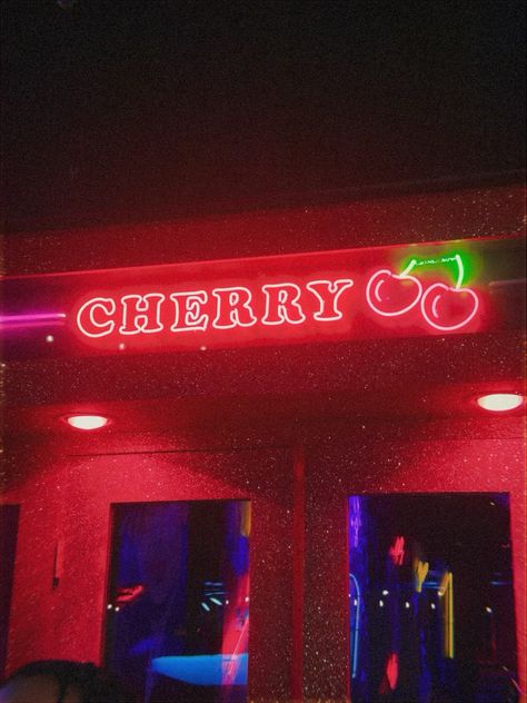 cherry bar on main in htx, vintage cherry aesthetic Cherry Vintage Aesthetic, Cherry Neon Sign, Vintage Cherry Aesthetic, Cherry Core Aesthetics, Dark Cherry Aesthetic, Cherry Cola Aesthetic, Cherry Aesthetic Vintage, Eyestrain Aesthetic, Cherry Aesthetics