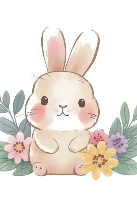 Cute Easter Bunny Drawing, Easter Bunny Watercolor, Cute Easter Wallpaper, Easter Wallpaper Iphone, Easter Bunny Cartoon, Easter Collage, Ipad Widgets, Easter Cartoons, Art Aesthetic Wallpaper