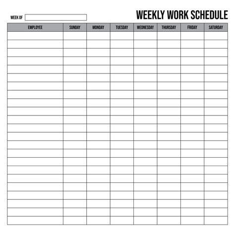 Printable Blank Weekly Work Schedule Template Blank Weekly Cleaning Schedule, Free Printable Weekly Work Schedule Templates, Employee Weekly Schedule Template, Employee Schedule Templates Weekly, Work Schedule Template Employee, Staff Schedule Template, Weekly Work Schedule Template, Weekly Schedule Template Excel, Nursing Schedule