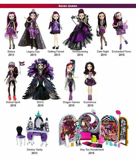 Raven Queen Doll Raven Queen Doll, Ever After Dolls, Moster High, Disney Characters Videos, Raven Queen, Personajes Monster High, Monster High Art, Disfraces Halloween, Disney Dolls