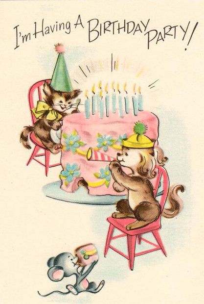 Vintage Birthday Invitations, Retro Holiday Cards, Vintage Birthday Parties, 귀여운 음식 그림, Happy Birthday Vintage, Birthday Illustration, Birthday Vintage, Birthday Plate, Vintage Birthday Cards