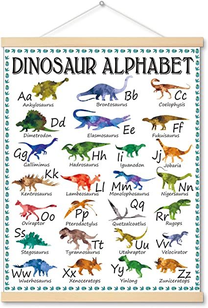Chart For Preschool, Spanish Classroom Posters, Dinosaur Names, Name Activities Preschool, Dinosaur Classroom, Dinosaur Activities Preschool, Dinosaur Alphabet, Alphabet Chart, Alphabet Learning