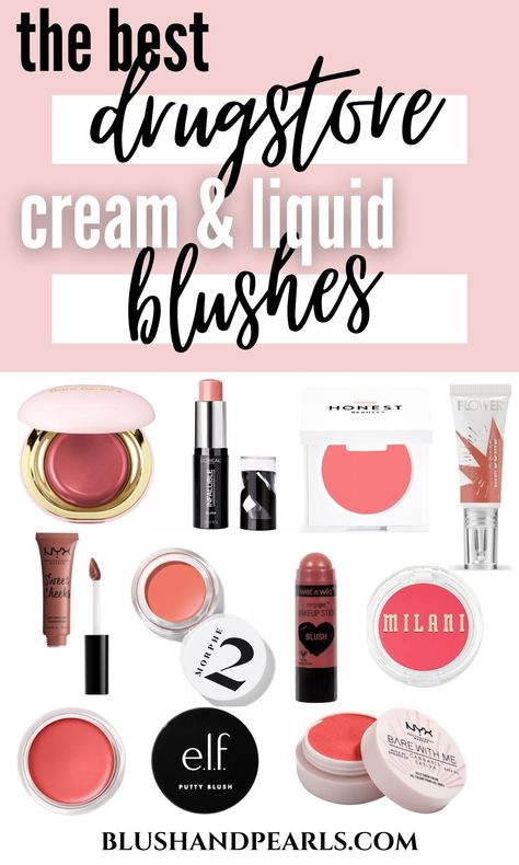 Makeup Cream Products, Blush For Oily Skin Drugstore, Best Blushes Drugstore, Best Drugstore Blush For Dark Skin, Essence Cream Blush, Glowy Drugstore Makeup, Good Liquid Blush, Best Blush Tiktok, Best Blush Makeup