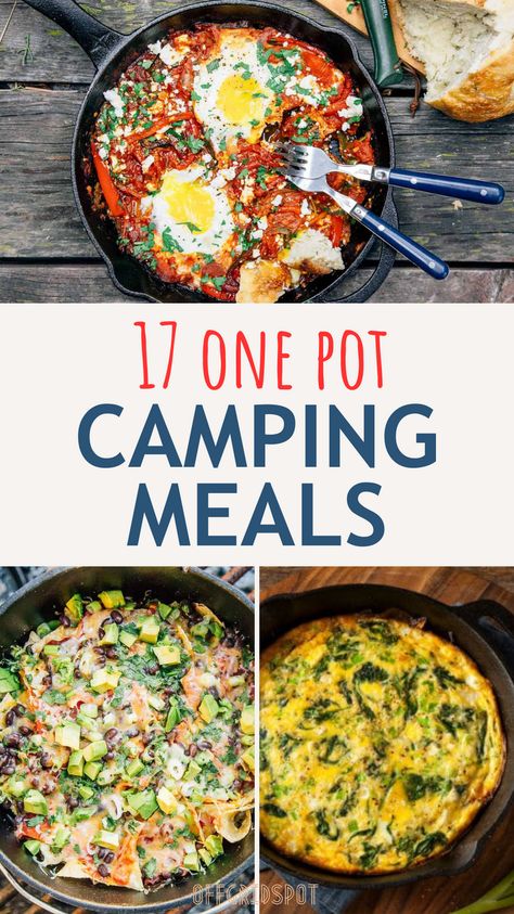 There should be no good reason why you shouldn’t have a simple, delicious meal while camping. There is nothing wrong with a little cheese and crackers, but when you are sitting in the middle of nowhere, you need to spice up those boring campfire suppers. Here are 17 one pot camping meals that are simple, inexpensive, and work well in a variety of camping environments. One Person Camping Meals, Camp Cooker Recipes Cast Iron, East Camp Meals, Campfire One Pot Meals, Best Camping Meals For Large Groups, Camp Stove Meals Propane, Prepped Camping Meals, Camping Food For Two, Camp Skillet Meals