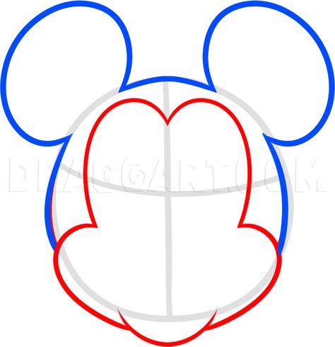 Mickey Mouse Painted Rocks, Mickey Mouse Rock Painting, Step By Step Disney Characters, Mouse For Kids, Mickey Mouse Kunst, Mickey Mouse Drawing, Draw Mickey Mouse, Draw Cartoon Characters, Mickey Birthday Cakes