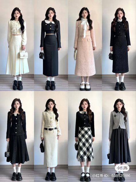 Pairs Aesthetic Outfits, Kpop Layered Haircut, Formal Black Skirt Outfit, Manhwa Inspired Outfits, Kdrama Work Outfits, Old Money Date Outfit, Codibook Outfit, Thailand Fashion Outfits, Kpop Inspired Outfits Casual