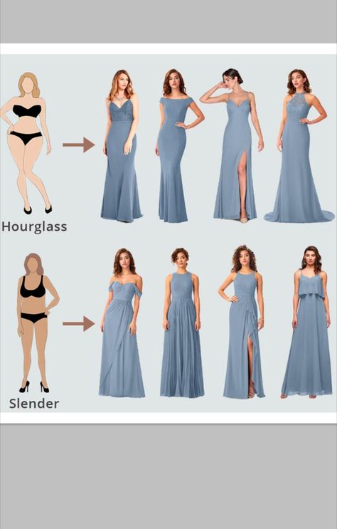 Dusty Blue Bridesmaid Dresses Bridesmaid Dresses For Hourglass Shape, Wedding Guest Dusty Blue, Bridemaid Dress Satin, Bridesmaid Dresses Blue Satin, Bridesmaid Dresses Styles Body Types, Best Wedding Dress For Body Type, Dusty Blue Dress Formal, Dusty Blue Outfit, Dusty Blue Bridesmaid Dresses Long