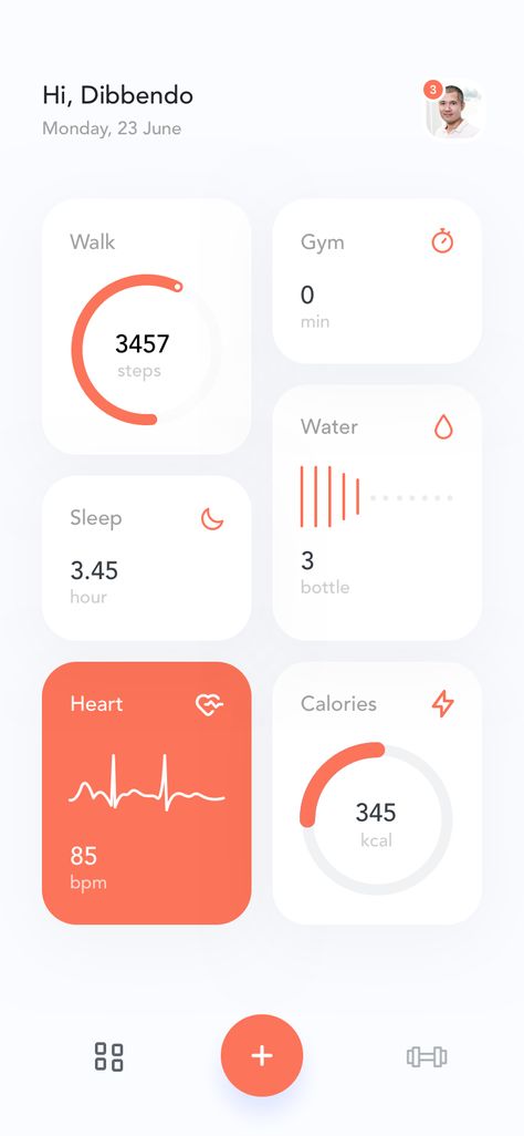Calorie Tracker App, Health Tracker App, Fitness Tracking App, Fitness Tracker App, Health App Design, Ux Design Principles, Dashboard App, Health Apps, App Home Screen