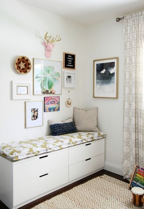 Create the Perfect Stoarge Bench - DIY Nordli Ikea, Small Space Storage Bedroom, Bedroom Storage Ideas For Clothes, Bedroom Storage For Small Rooms, Ikea Bench, Ikea Bedroom Storage, Ikea Nordli, Storage Hacks Bedroom, Closet Ikea