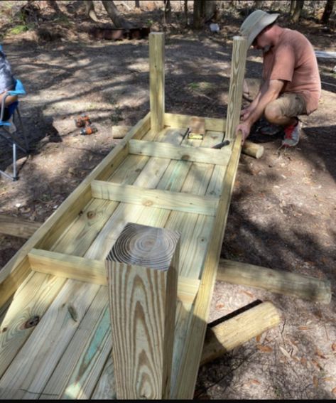 How To Build A Harvest Table, Fresco, Outside Farmhouse Table, Long Picnic Table Outdoor Dining, Build An Outdoor Table, Diy Outdoor Farm Table, Diy Deck Table Ideas, Patio Farmhouse Table, How To Build An Outdoor Table