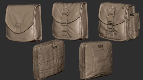 Digital Sculpting, Wrinkles Reference, Character Props, Props Ideas, 3d Reference, Wrinkled Clothes, Military Bag, Marvelous Designer, Prop Design