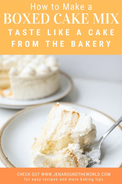 How to Make a Cake Mix Taste Like a Cake from the Bakery Cake Mix Recipes Homemade, Cake Baking Supplies, Doctored Cake Mix Recipes, Bakery Style Cake, Cake Mix Doctor, Box Cake Recipes, Boxed Cake Mixes Recipes, Boxed Cake, Make A Cake