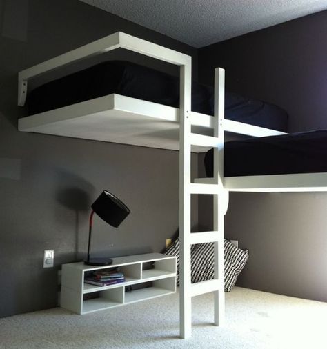 Modern loft beds are hard to find in a world filled with amazing furniture options.This is the reason we arranged a list of "35 Modern loft bed Ideas" Unique Bunk Beds, Modern Loft Bed, Bunk Beds Boys, Design Ložnic, Custom Bunk Beds, Modern Bunk Beds, Cool Bunk Beds, Bunk Beds With Stairs, Bunk Bed Designs