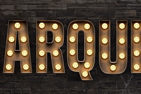 This tutorial will teach you how to combine 3D features in Photoshop with 2D elements to create a stunningly realistic lightbulb sign. Inspired by glitzy broadway show signs, learn how to spell out your name in lights! Spell Out Your Name, Broadway Sign, Standing Signage, Name In Lights, Backlit Signs, Broadway Show, Noah Kahan, Marquee Lights, Hollywood Sign