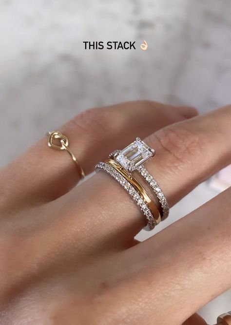 Mixed Metal Wedding Rings, Mixed Metal Engagement Rings, Mixed Metals Wedding, Types Of Wedding Rings, Metal Wedding, Mixed Metal Rings, Stacked Wedding Rings, Future Engagement Rings, Jewelry Staples