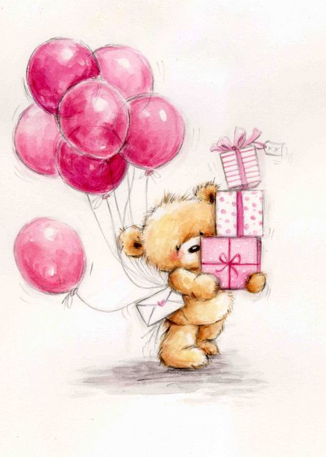 Happy Birthday Drawings, Tatty Teddy, Happy Art, Cute Teddy Bears, Happy B Day, Happy Birthday Images, Birthday Pictures, Happy Birthday Greetings, Wild Rose