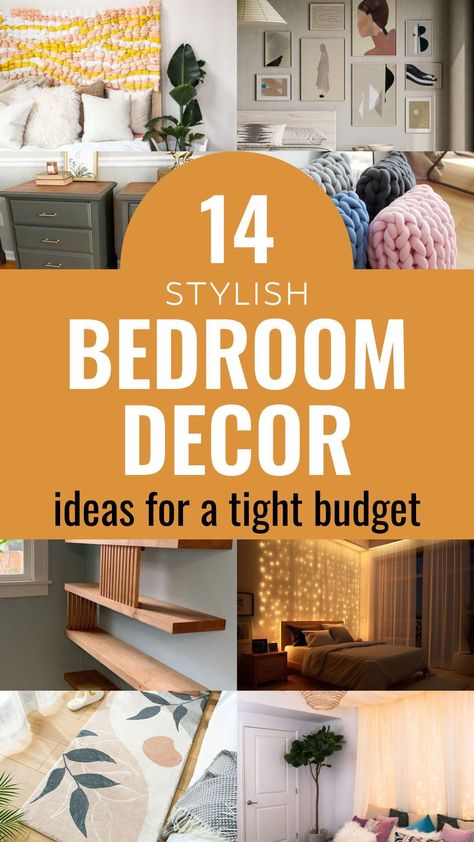 Transform your bedroom on a budget with these 14 stylish decor ideas that won’t break the bank! Easy Redecorating Ideas Budget, Rent Friendly Bedroom Decor, Cheap Diy Bedroom Makeover, Guest Bedroom Ideas On A Budget Simple, Decorating On A Budget Home, Rental Friendly Bedroom Decor, Diy Bedroom Ideas On A Budget, Easy Diy Bedroom Decor Ideas, Bedroom Refresh On A Budget