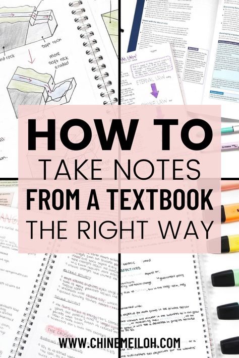 How To Revise From A Textbook, How To Study And Take Notes, Taking Notes From A Textbook, How To Take Good Notes From A Textbook, Organisation, How To Write Notes From A Textbook, Taking Notes From Textbook Tips, Studying Textbook Tips, Textbook Notes Ideas