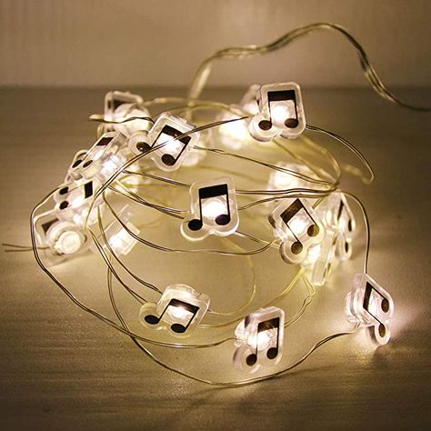 Amazon.com : GUOCHENG Music Note Firefly Moon String Lights Battery Power LED Decorative Twinkle Stars String Light for Wedding Party Xmas Tree Bedroom : Home & Kitchen Firefly String Lights, Tree Bedroom, Music Bedroom, Star String Lights, White String Lights, Music Room Decor, Battery String Lights, Cocktail Accessories, Band Kid