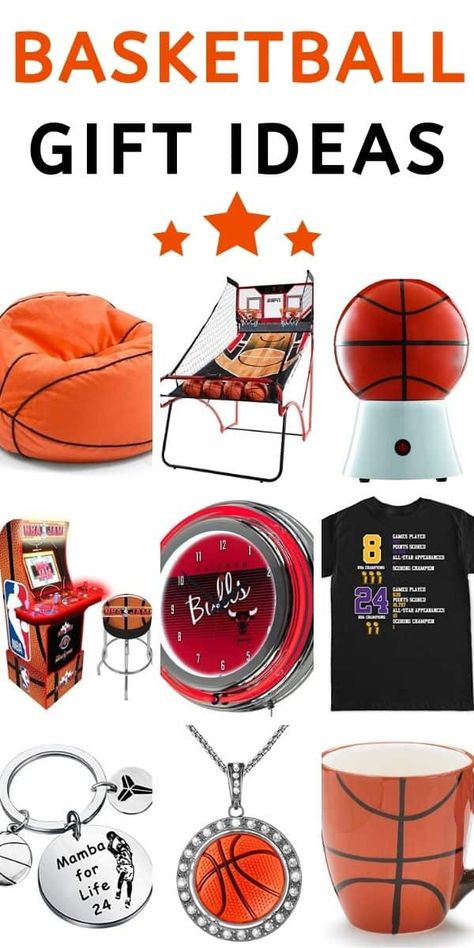 Basketball Gift Ideas - Best Gifts for Sports Lovers Basketball Lovers Gift Ideas, Gift For Basketball Player, Basketball Christmas Gifts, Gift Ideas For Basketball Players, End Of Season Basketball Gifts For Players, Gifts For Basketball Boyfriend, Senior Night Gift Ideas Basketball, Basketball Basket Gift Ideas, Senior Gift Ideas High School Sports