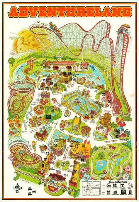 Theme Park Map Illustration, Theme Park Graphic Design, Theme Park Maps, Theme Park Map Design, Theme Park Layout, Amusement Park Layout, Theme Park Illustration, Amusement Park Map, Amusement Park Plan