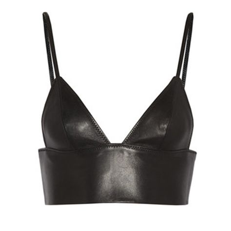 Leather Bralette, Bralet Tops, Mode Tips, Leather Crop Top, Paris Couture, Bralette Crop Top, Leather Shirt, Bralette Tops, T By Alexander Wang
