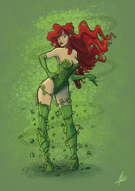 fikcyjna postać z franczyzy o Batmanie. Redhead Superhero, Posion Ivy Halloween Costumes, Poison Ivy Villain, Poison Ivy Fanart, Posion Ivy Costume, Booba Drawings, Posin Ivy, Superhero Female, Ivy Draw