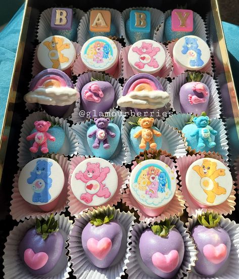 Care Bear Cakes, Bear Baby Shower Cake, Care Bears Birthday Party, Banana Roll, Care Bear Party, Baby Shower Party Themes, Care Bear Birthday, Girl Shower Themes, Bear Baby Shower Theme