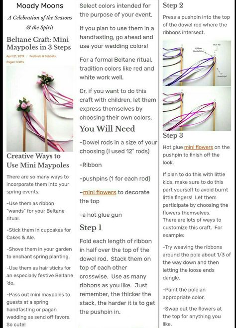 Beltane Maypole Diy, Mini Maypole Diy, Beltane Celebration Ideas, Maypole Diy, Beltane Activities, Pagen Holidays, Beltane Goddess, Mini Maypole, Witch Seasons