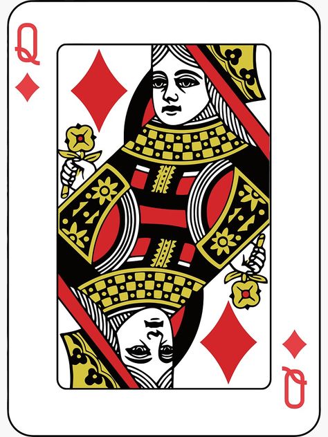 "Queen Of Diamonds Playing Card Poker" Sticker for Sale by steve1996cr | Redbubble Playing Card Crafts, Queen Of Diamonds, Texas Holdem Poker, Texas Holdem, Body Inspo, Playing Card, Queen Of Hearts, Professional Artist, On Vacation