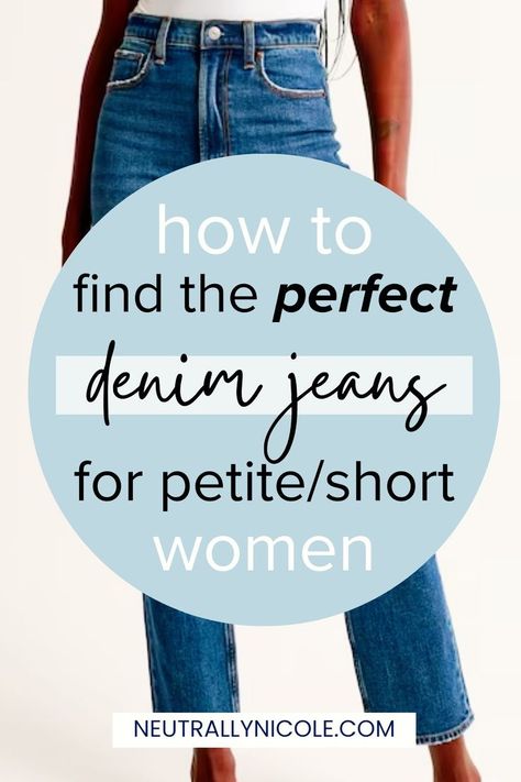 Petite ladies, rejoice! We've done the research for you and compiled a guide to the best places to buy trendy jeans in 2023. Say goodbye to ill-fitting denim and hello to jeans that are tailored to your petite frame. Explore our curated selection of straight leg, flare, and wide leg options that will complement your style. Find the perfect pair of jeans to pair with your favorite boots and elevate your outfit game. Jeans For Short Height Women, Short Petite Fashion, Best Jeans For Short Women, Jeans In 2023, Where To Buy Jeans, Jeans For Petite, Jeans For Petite Women, Ultra High Waisted Jeans, Outfit For Petite Women
