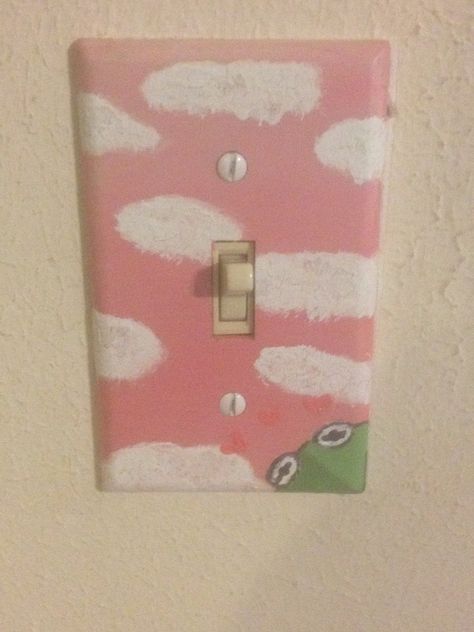 Light Switch Diy Paint, Cute Ways To Paint Your Light Switch, Plug Painting Ideas, Cute Light Switch Art, Painting On Light Switch Covers, Painting Ideas On Light Switch, Painted Light Switch Plates Ideas, Light Switch Art Aesthetic, Painted Light Switch Plates Aesthetic