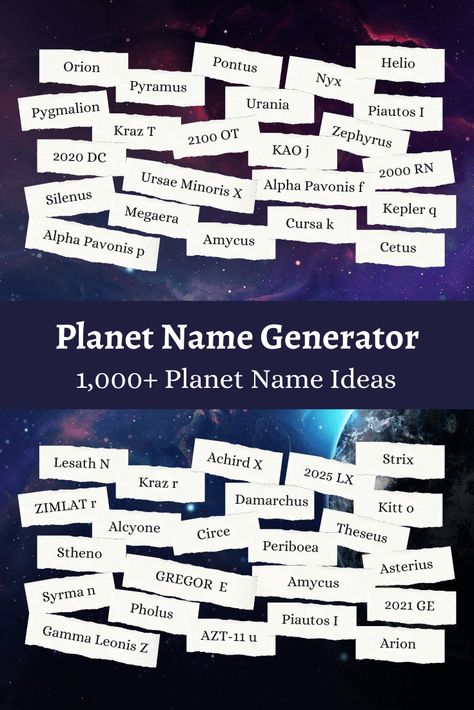 Planet Name Generator: 1000+ Planet Name Ideas 🪐 | Imagine Forest Sci Fi Writing Prompts Story Ideas, Alien Names Generator, Sci Fi Name Ideas, Fantasy Planet Names Ideas, Nama Nama Planet, Imaginary Planet Ideas, Planet Name Ideas, Sci Fi Character Names, Galactic Names