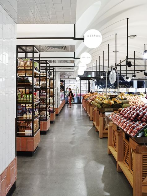 2014 Eat Drink Design Awards: Best Retail Design winner | ArchitectureAU                                                                                                                                                      Más Food Truck Design Interior, Food Truck Interior, Supermarket Design Interior, Grocery Market, Grocery Store Design, Food Retail, Supermarket Design, Store Layout, Food Truck Design