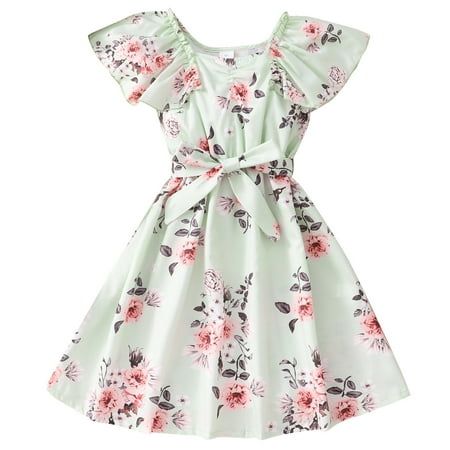 Sundress Party, Cute Sundress, Floral Print Dress Summer, Beach Party Dress, Beach Sundress, Sundress Casual, Dresses Princess, Black Short Sleeve Dress, Girls Casual Dresses