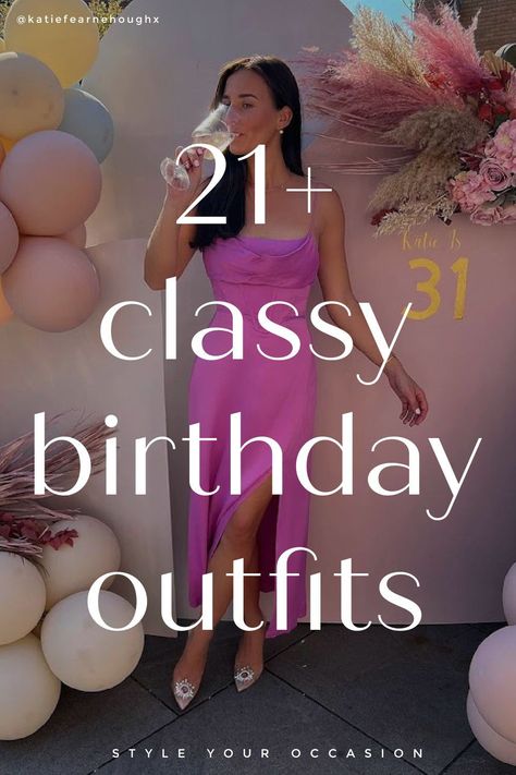 Are you searching for classy and cute birthday outfit ideas and inspiration? You’ll love this list of chic outfits for women with bday looks for your 18th, 21st, 30’s, and beyond! These trending fits work from summer to winter and have the perfect birthday aesthetic. Birthday Outfits Ideas For Women Summer, Summer Party Outfit Ideas For Women, Pink Party Outfit Casual, Outfit For 21st Birthday Party, Summer Outfits Birthday Party, 21st Birthday Outfits Ideas, Birthday Outfits 30th, Birthday Party Night Outfit, Dress Outfits For Birthday Party