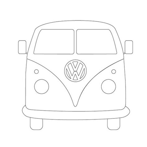 Ggk Camper Drawing, Van Drawing, Van Hippie, Pola Bordir, 카드 디자인, Pola Sulam, Cartoon Sketches, Vw Campervan, Vw Van