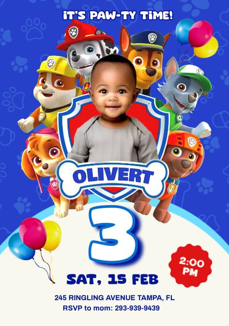 300+ Free Templates for 'Paw patrol' Paw Patrol Invitations Free Template, Paw Patrol Birthday Card, Paw Patrol Ryder, Paw Patrol Design, Paw Patrol Invitation, Create Birthday Invitations, Paw Patrol Birthday Invitations, Paw Patrol Invitations, Kids Birthday Invitation