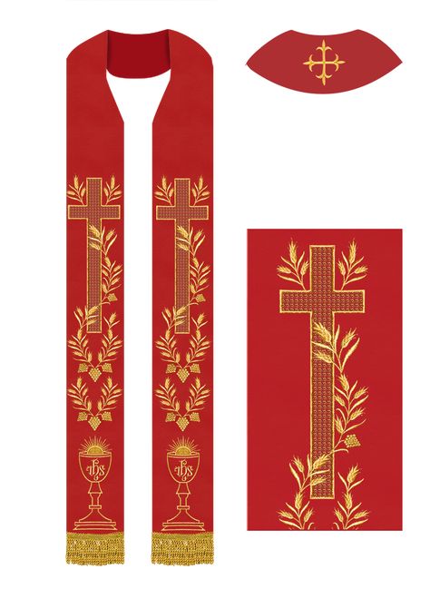 Catholic Clothing, Liturgical Stoles, Priest Stole, Church Aesthetic, Altar Design, Clergy Stoles, Jesus And Mary Pictures, Flower Arrangements Simple, Christian Symbols