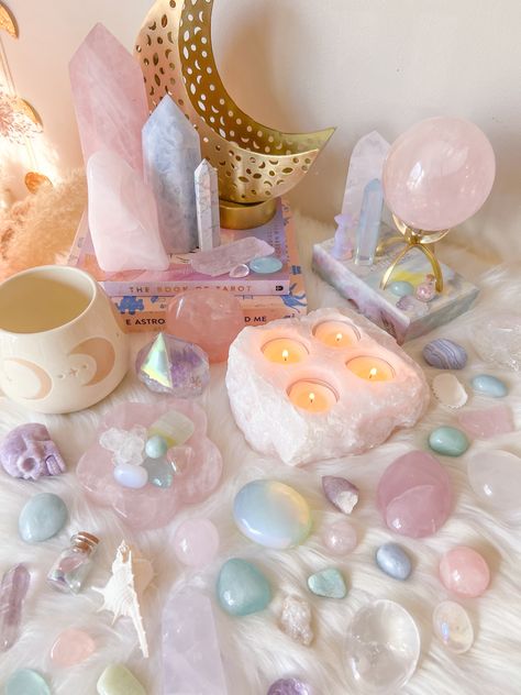 Shop our aesthetic collection of healing crystals and magical home goods 🪄🌸 tap the link in our bio to shop now 🫶🏻 Crystal healing, Crystal decor, Healing stones, Crystal grid, Crystal energy, Crystal collection, Gemstones, Crystal meanings, Crystal therapy, Crystal vibrations, Crystal aesthetics, Crystal meditation, Crystal altar, Crystal jewelry, Crystal rituals, Crystal magic, Crystal cleansing, Crystal manifestation, Crystal beauty, Crystal home decor Crystal Manifestation Aesthetic, Crystal Meditation Aesthetic, Bowl Of Crystals, Crystal Magic Aesthetic, Crystal Organization, Decorate With Crystals, Crystal Shop Aesthetic, Crystal Rituals, Crystal Aesthetics