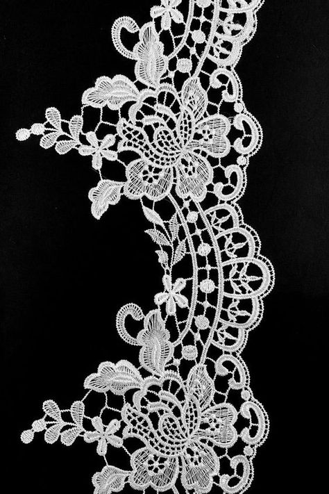 We offer super cool and beautiful designs for hand embroidery and not only.... Tela, Lace Fabric Pattern, Lace Pattern Design, Vintage Lace Blouses, Lace Drawing, Lace Blouses, White Lace Fabric, English Vintage, Trim Design