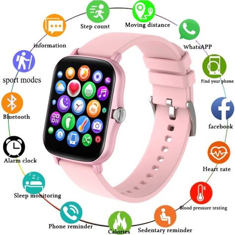 LIGE 2021 New Full Touch Female Digital Watch Waterproof Sports Suitable For Android IOS Multifunction Electronic Watch Male+Box Fitness Tracker, Προϊόντα Apple, Smartwatch Women, Sleep Tracker, Waterproof Watch, Automatic Watch, Digital Watch, Smartwatch, العناية بالبشرة