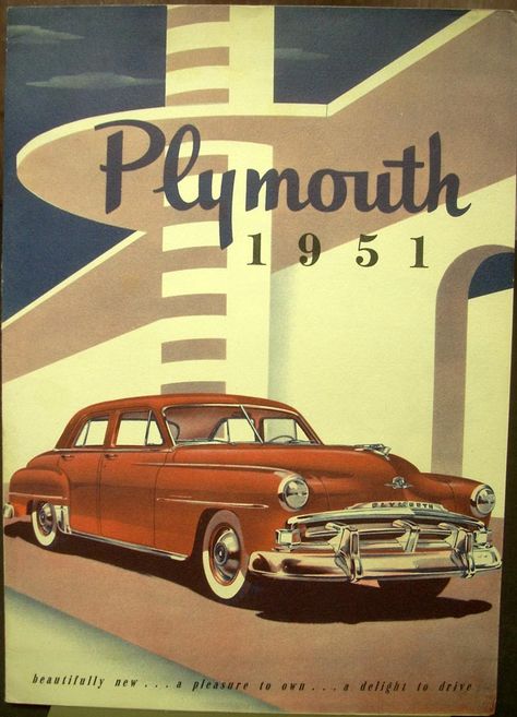 1951 Plymouth Crankbrook Cambridge Concord Dealer Sales Brochure EXPORT DIV Classic Cars Poster, Vintage Cars Poster, Vintage Car Graphic Design, Old Car Advertisements, Vintage Car Poster Design, Old Car Posters, Vintage Advertisements 1950s, Car Posters Vintage, 50s Posters