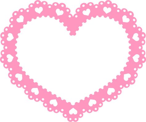 Lace Heart Png, Kawaii Frame, Rentry Frame Png, Pink Frame Png, Heart Frame Png, Pink Heart Frame, Rentry Frames, Lace Png, Valentine Frame