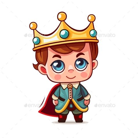 Little Cute King with Crown King Cartoon Drawing, King Doodle, Crown Cartoon, King Clipart, King With Crown, Prince Cartoon, Cartoon Crown, Prince Drawing, King Cartoon