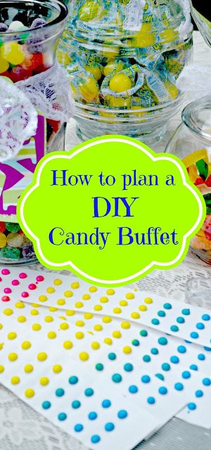 How to Plan a DIY Candy Buffet for Your Party - The Domestic Geek Blog Diy Wedding Buffet, Diy Candy Buffet, Bar A Bonbon, Do It Yourself Wedding, Wedding Buffet, Candyland Party, Shower Bebe, Birthday Party Food, Candy Table