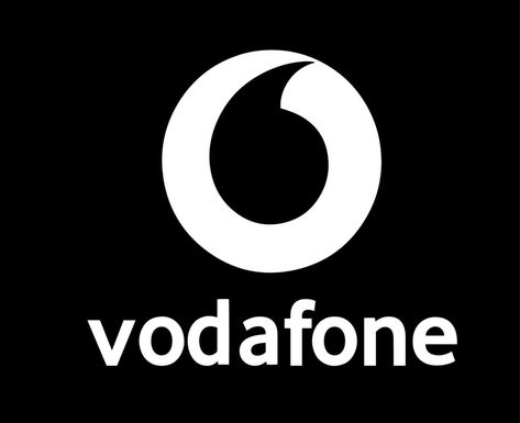 Vodafone Brand Logo Phone Symbol With Name White Design England Mobile Vector Illustration With Black Background Business Casual, Phone Symbol, Mobile Vector, Phone Logo, Vodafone Logo, Black Logo, White Design, Black Background, Black Backgrounds