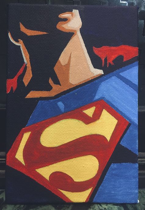 Croquis, Superman Drawing Sketches, Superman Painting Easy, Superhero Painting Canvas, Marvel Art Painting, Superman Canvas Painting, Marvel Paintings On Canvas, Marvel Acrylic Painting, Superman Art Drawing